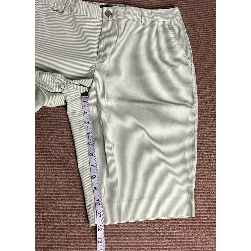 Ralph Lauren LRL Active Shorts Womens 10 Chino Green Striped Cotton Outdoor - Picture 6 of 10